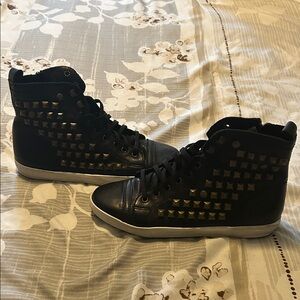 Steve Madden Black Studded High-Top Sneakers